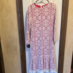 Dainty Jewells Hot Pink and White Lace Dress